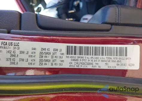 2019 Jeep Grand Cherokee Altitude 4X4 из США, поврежденный, VIN 1C4RJFAG6KC568046